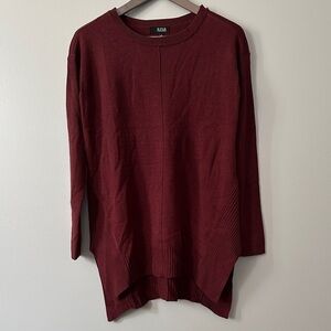 A.N.A. Burgundy Wine Long Sleeve Tunic Sweater NWT